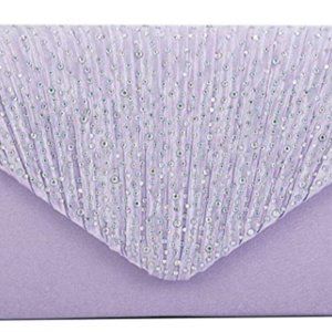 Women's Purple Shoulder Clutch Evening Purse